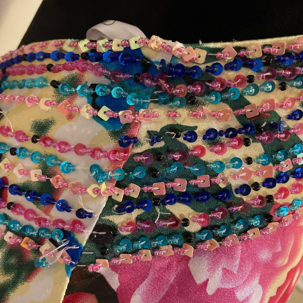 Cache Multicolor Patterned Dress With Beaded Desi… - image 6